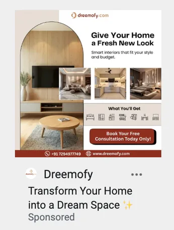 Dreemofy sponsored ad: transform your home into a dream space